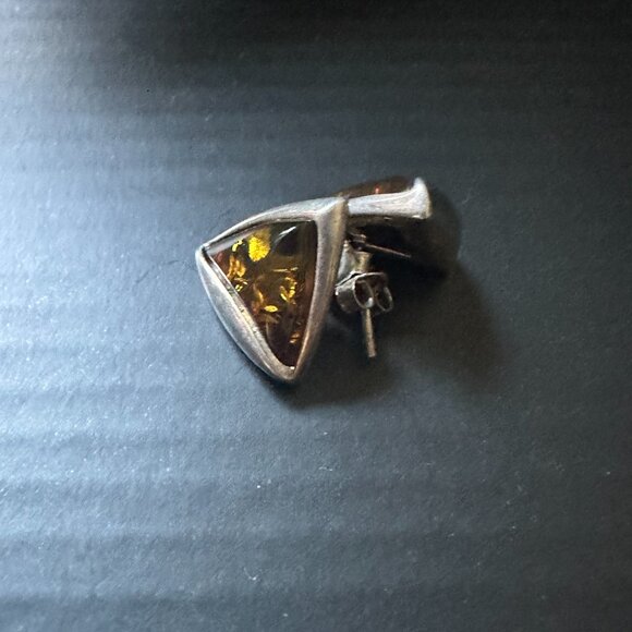 Sterling Silver .925 Baltic Amber Earrings BN - Picture 3 of 3